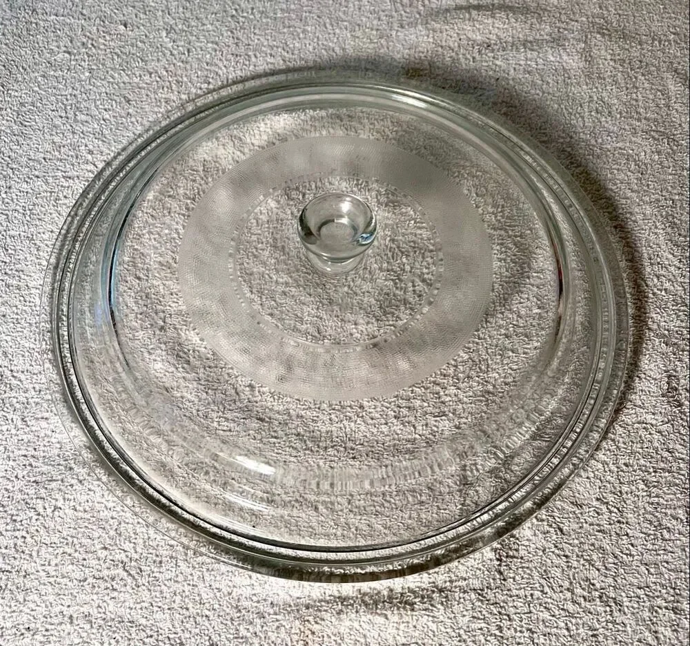 Vintage Pyrex Round Clear Glass Replacement Lid; Marked Mexico15 Large No Cracks